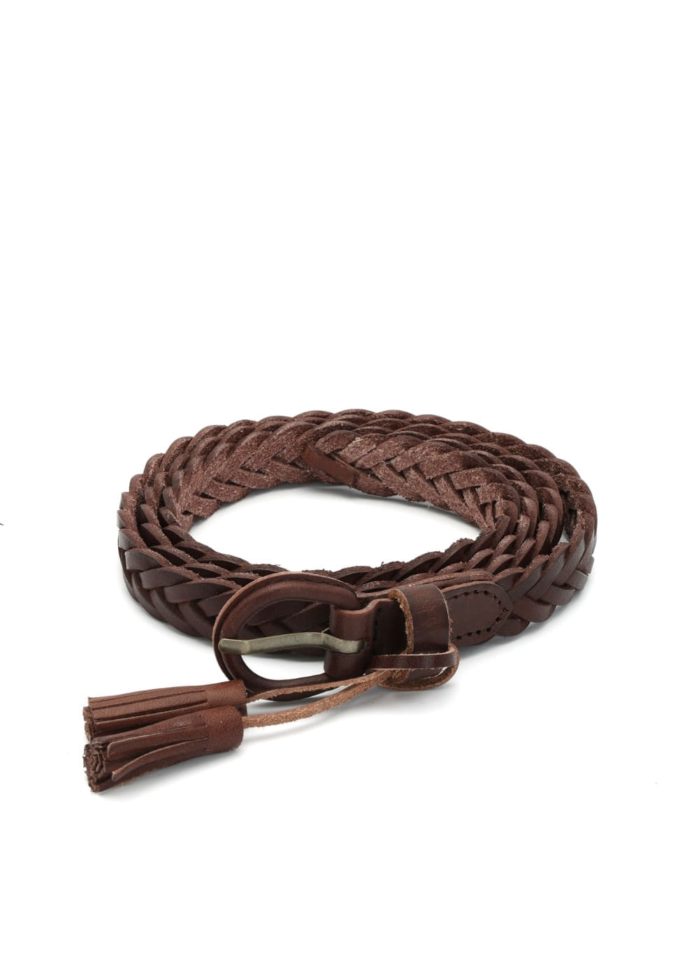 레더 브레이드 테슬 벨트  Leather Braided belt with tassel