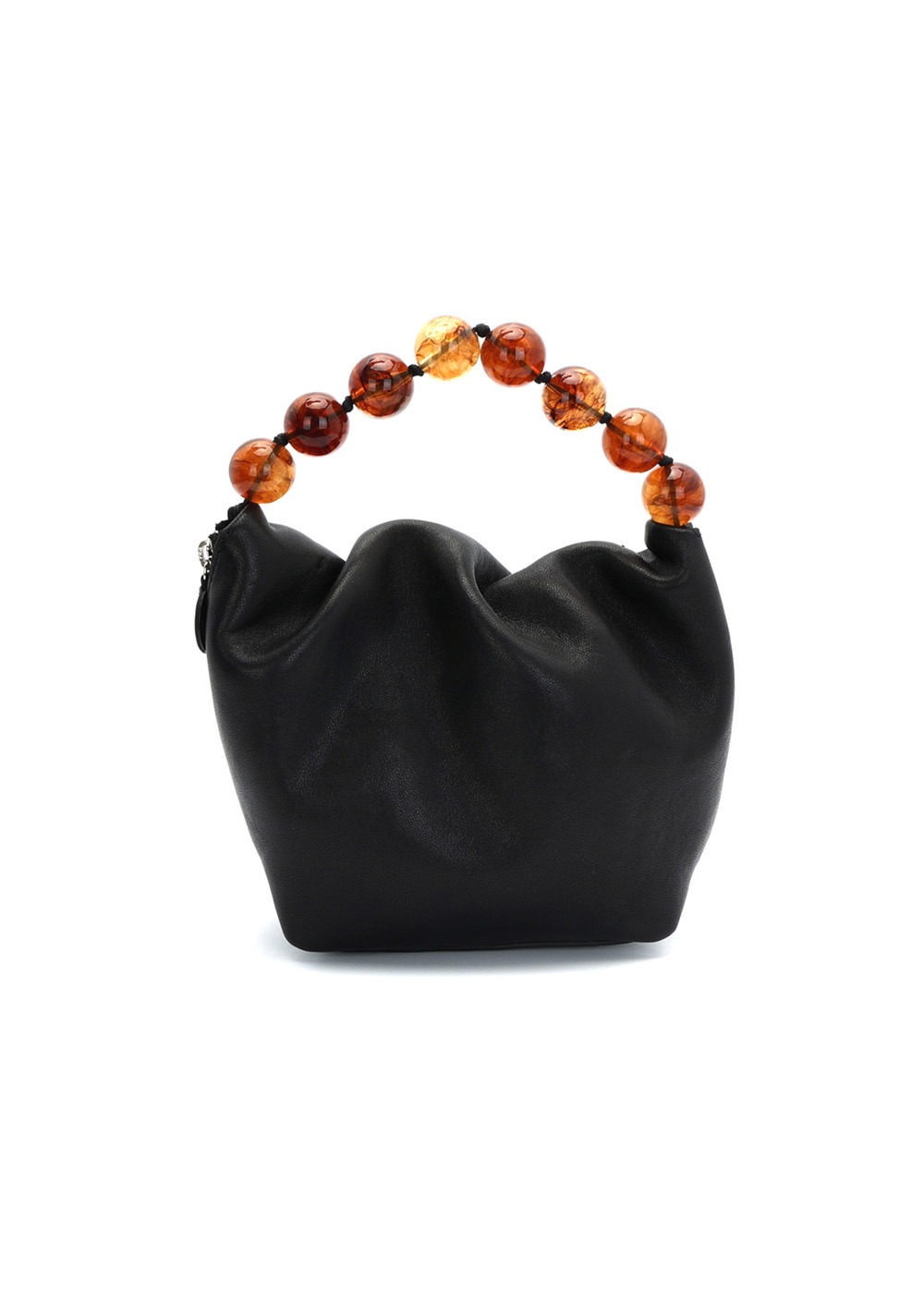 램스킨 비즈 핸들 미니백 Lambskin Beads-handle Mini Bag_Black