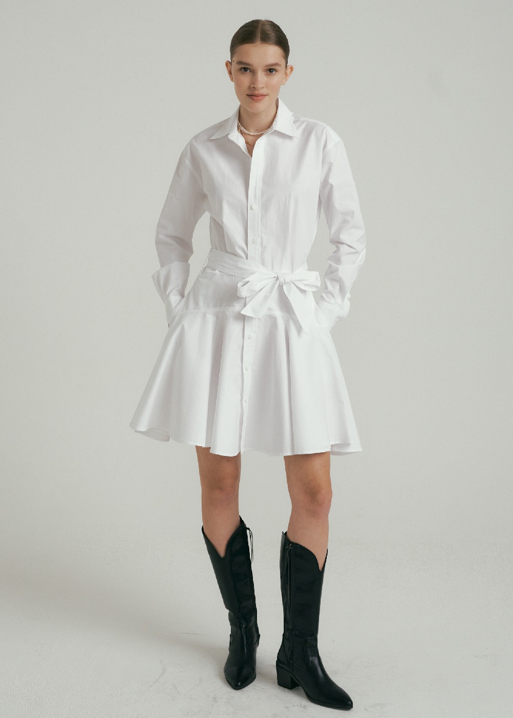 카라 포플린 셔츠드레스 Calla Poplin Shirtdress - White