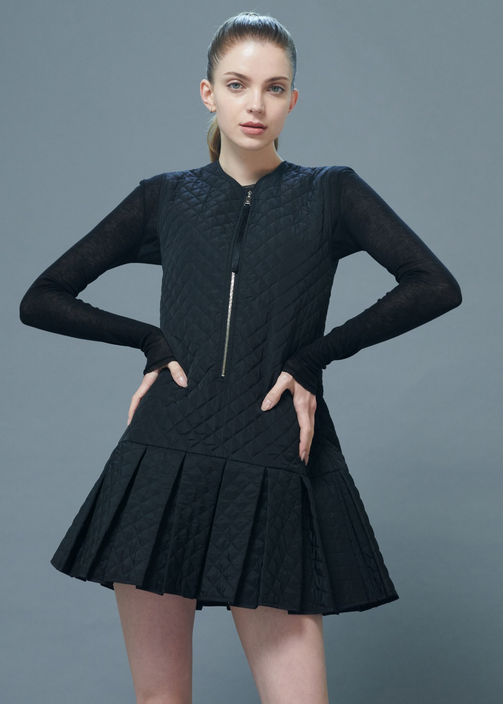 [NEW 15% 할인 / 9/25일 예약배송] 올리브 퀼팅 드레스 Olive Sleeveless Quilting Dress
