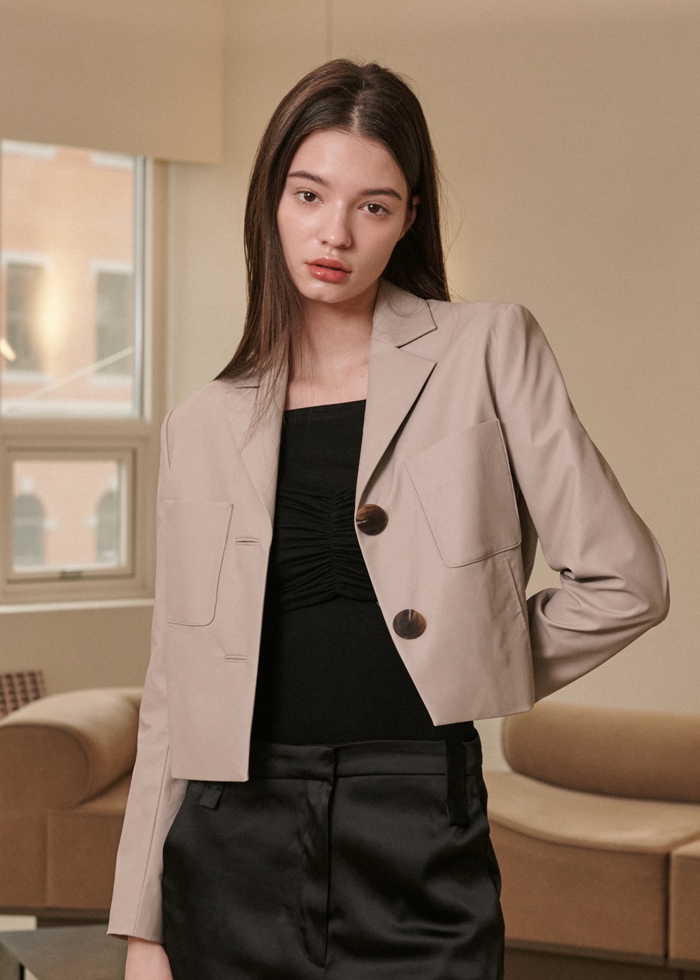 [프리오더 할인 20%]  에코 레더 자켓 Eco Leather Jacket - Grey